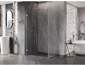 Mexen Lunar-B, výklopný sprchový kút ľavý 75 x 70 cm, 8mm číre sklo, chrómový profil, 832-075-070-01-00-L
