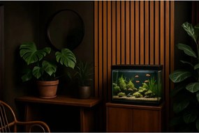 3D Drevené lamely na stenu na filci 275x46cm - Orech TOSKÁNSKY