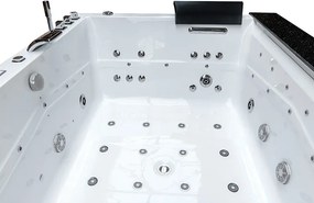 BPS-koupelny Hydromasážna vírivá vaňa KALAMBO 914 BL190x150 Čierna/Biela s ohrevom vody