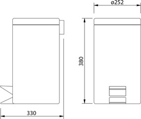 Aqualine Aqualine, SIMPLE LINE odpadkový kôš guľatý 12 l, nerez lesk, 27112