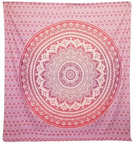 Tapiséria na stenu Mandala ružová 212x193cm