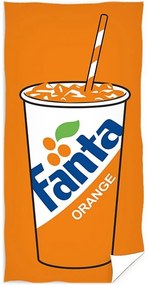 Plážová osuška Fanta - motív Fresh Drink - 100% bavln, froté s gramážou 320 g/m² - 70 x 140 cm