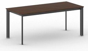 Rokovací kancelársky stôl PRIMO INVITATION, 180x80 cm, čierna podnož, orech