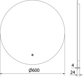 Mexen Erg, okrúhle LED podsvietené kúpeľňové zrkadlo 60 cm, 6000K, vykurovacia podložka proti zahmlievaniu, 9823-060-060-611-00