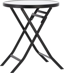 CH Okrúhly skladací stolík Darsy - čierny