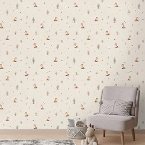 Tapeta lesné líšky a stromy