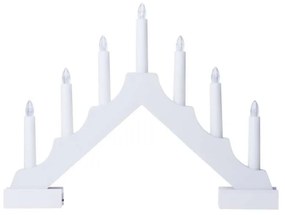 LED Vianočný svietnik 7xLED/2xAA biela