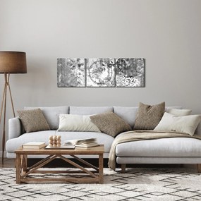 Obraz - Romantická záhrada (s hodinami) (90x30 cm)
