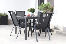 Záhradný jedálenský set Viking M + 4x kovová stolička Ramada