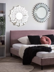 Zamatová posteľ 160 x 200 cm ružová FITOU Beliani