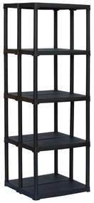 Plastový obojstranný regál TEMPO, 1760 x 600 x 585 mm, 5 políc