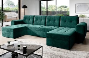 Veľký a pohodlný rohový gauč Bari U s funkciou spania