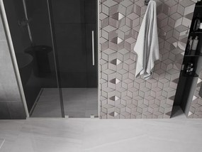 Mexen Velar L, posuvné sprchové dvere do otvoru 110 cm, 8mm šedé sklo, brúsená oceľ, 871-110-003-41-97