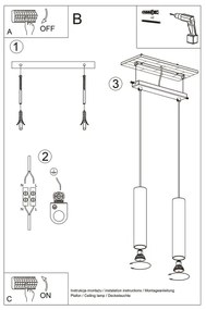 Sollux SL.1241 - Luster na lanku LAGOS 2xGU10/10W/230V zlatá