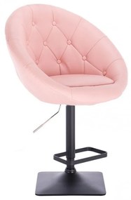 LuxuryForm Barová stolička VERA na čierne podstave - ružová