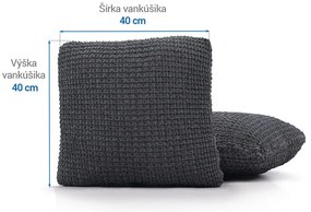 Super strečové poťahy RUBINIA antracitová obliečky na vankúšiky 2 ks (40 x 40 cm)