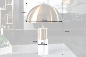 Stolná lampa Burlesque zlatá mramorová biela
