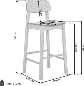 ZARION Prírodný dub – DREVENÁ BAROVÁ STOLIČKA DO KUCHYNE, OBÝVAČKY ALEBO REŠTAURÁCIE
