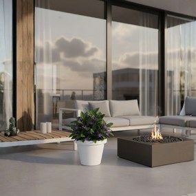 PLASTOVÝ KVETINÁČ SRTIA RIFLO 39X34 CM BIELA