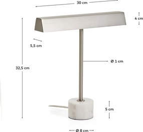 Kovová stolová lampa v striebornej farbe (výška 32,5 cm) Lynor – Kave Home