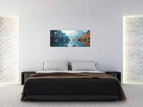 Obraz - Lode na jazere Braies (120x50 cm)