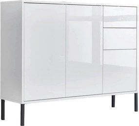 XXXLutz KOMODA, biela, biela s vysokým leskom, 105,5/86/33 cm MID.YOU - Komody - 001067001001