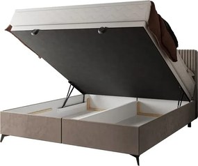 Dizajnová čalúnená posteľ NOEMI, cappuccino (tilia17/manila21)