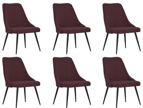 Jedálenské stoličky 6 ks fialové látkové