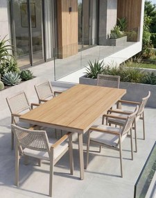 Záhradný set pre 6 osôb Santos, hliníkový, taupe