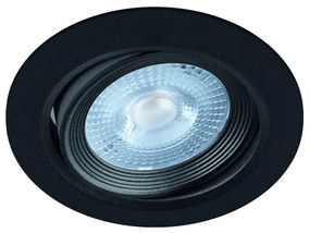 S.T.R. Zapustené bodové svietidlo MONI LED C, 5 W, teplá biela, 8,8 cm, okrúhle, čierne