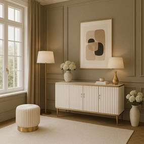 Komoda Stilig ST313 160 cm biela/zlatá