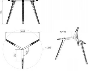 Stolová podnož ZEN, 1036 x 725 mm, sivostrieborná