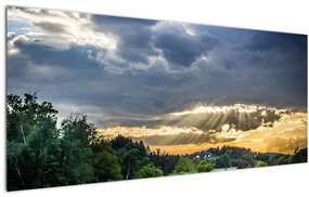 Obraz krajiny s lúčmi (120x50 cm)