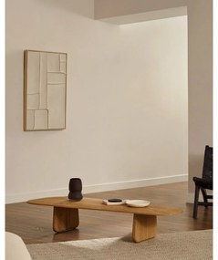 Konferenčný stolík z dubového dreva v prírodnej farbe 64x146 cm Pirita – Kave Home