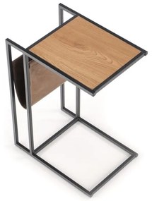 Odkladací stolík Compact, dub zlatý / čierna