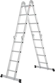 Hliníkový skladací rebrík 3,6 m, 4 dielny, 6 priečok, 150 kg