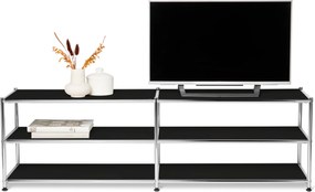 Otvorená kovová nízka skrinka »CN3«, čierna