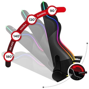 Herné kreslo Fusion 6.2 (čierna) (s LED osvetlením). Vlastná spoľahlivá doprava až k Vám domov. 1087482