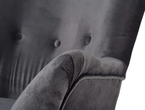 Kreslo Picolo s podnožkou, šedá (Tempo 4607 / přírodní)