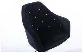 LuxuryForm DESIGN Kreslo ROMA VELUR na čiernom tanieri - čierne