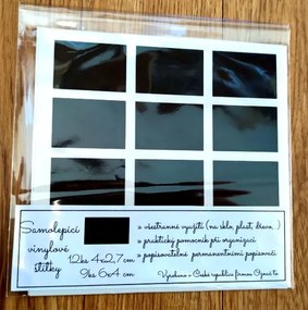 Sada štítkov / nálepiek, štítok čierny "OBDĹŽNIK" - 18 ks Farba: biela