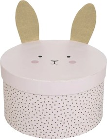 Úložný box zajačik 2 ks ružová/biela 23 x 13 x 23 cm