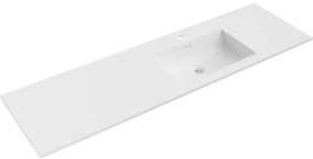 Mexen Otis umývadlo zapustené do dosky, pravé, 161 × 46,5 cm, biela matná, 25181601P