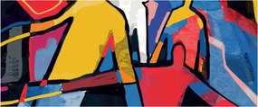 Obraz - Abstrakcia mužov (120x50 cm)