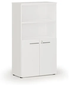 Kombinovaná kancelárska skriňa PRIMO WHITE, dvere na 2 poschodia, 1434 x 800 x 420 mm, biela