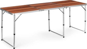 Skládací turistický stůl Veloca 180x60 cm hnědý