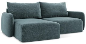 Tyrkysovomodrá rozkladacia/s úložným priestorom rohová pohovka (ľavý roh) Kalena – Makamii