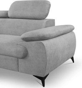 Rohová sedacia súprava Scala, svetlo šedá látka, ľavý roh