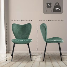 Jedálenská stolička Maika látka - zelená