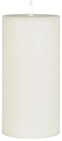 IB Laursen LED stĺpová sviečka WARM FLAME 20 cm biela